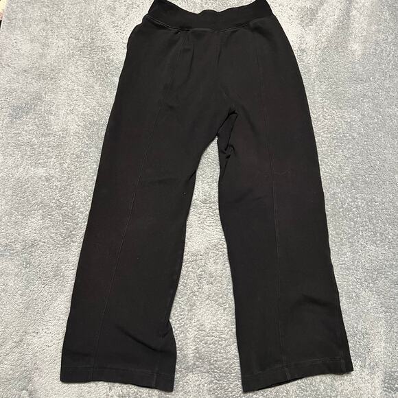 Athleta Retroplush Straight Leg Pants Womens Medium Tall Sweatpants Black Lounge - Picture 3 of 11